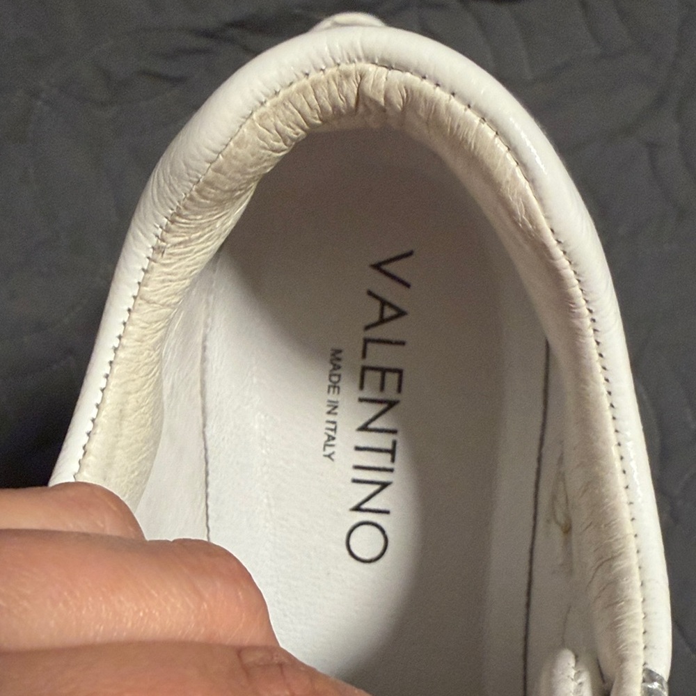 Valentino Women's Sneakers in Cream and Silver - Picture 2 of 4